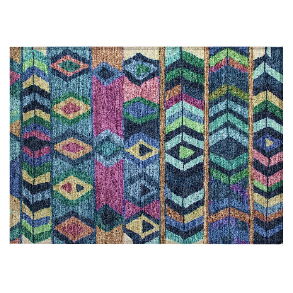 Machine Washable Indoor/Outdoor Chantille ACN2721 Blue 1'8" x 2'6" Rug. Picture 1
