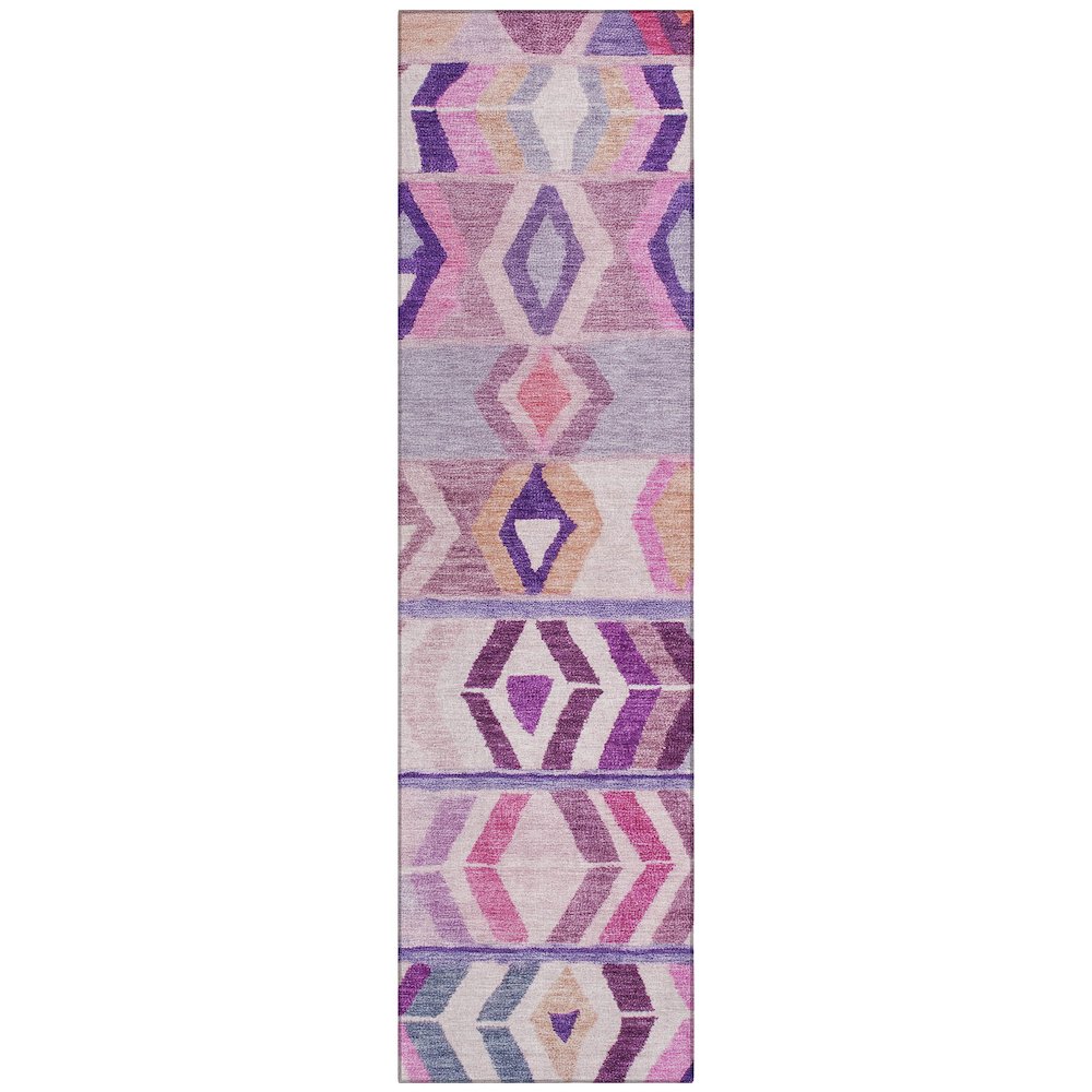 Machine Washable Indoor/Outdoor Chantille ACN2721 Purple 2'3" x 7'6" Runner Rug. Picture 1