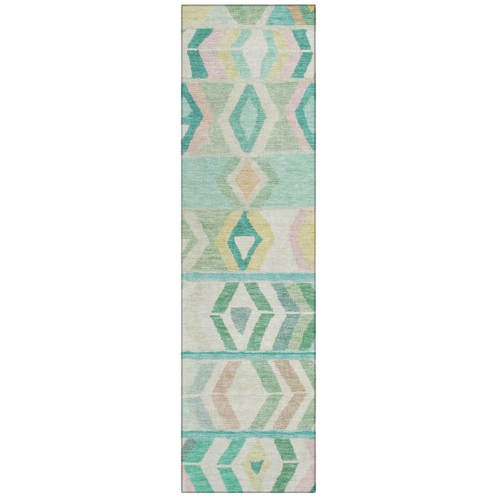 Machine Washable Indoor/Outdoor Chantille ACN2721 Teal 2'3" x 7'6" Runner Rug. Picture 1
