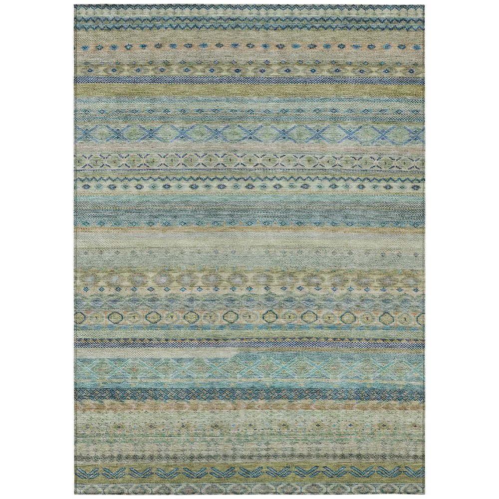 Machine Washable Indoor/Outdoor Chantille ACN2722 Green 3' x 5' Rug. Picture 1