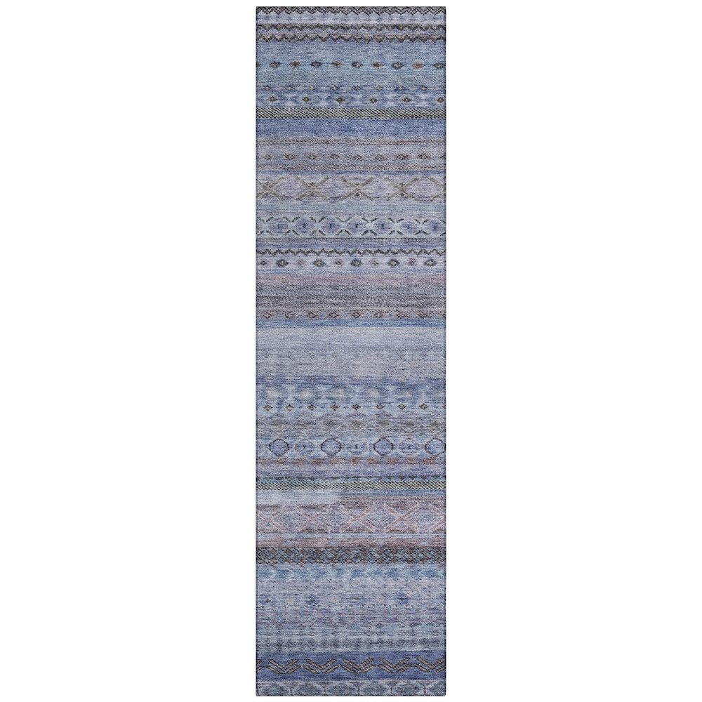 Machine Washable Indoor/Outdoor Chantille ACN2722 Blue 2'3" x 7'6" Runner Rug. Picture 1