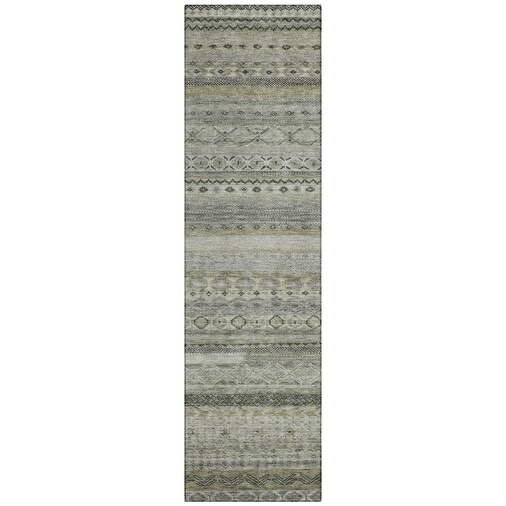 Machine Washable Indoor/Outdoor Chantille ACN2722 Gray 2'3" x 7'6" Runner Rug. Picture 1