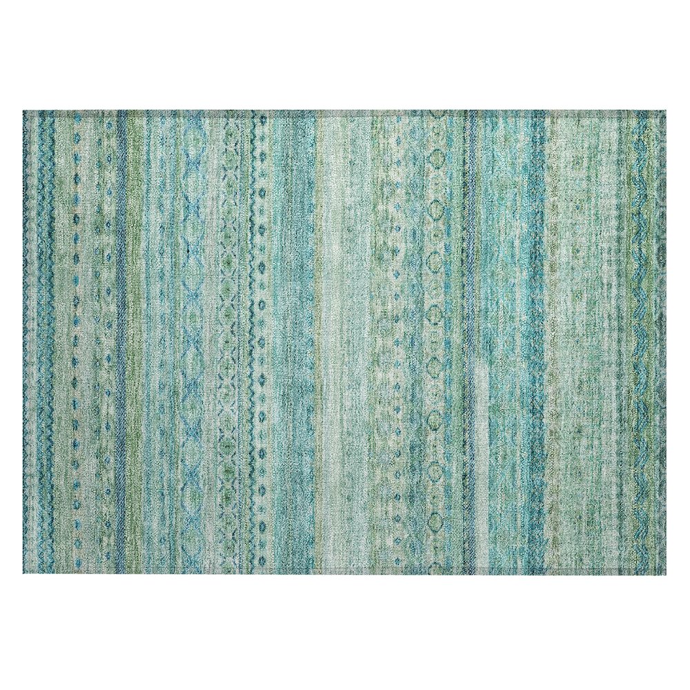 Machine Washable Indoor/Outdoor Chantille ACN2722 Teal 1'8" x 2'6" Rug. Picture 1