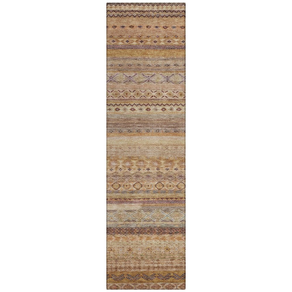 Machine Washable Indoor/Outdoor Chantille ACN2722 Orange 2'3" x 7'6" Runner Rug. Picture 1
