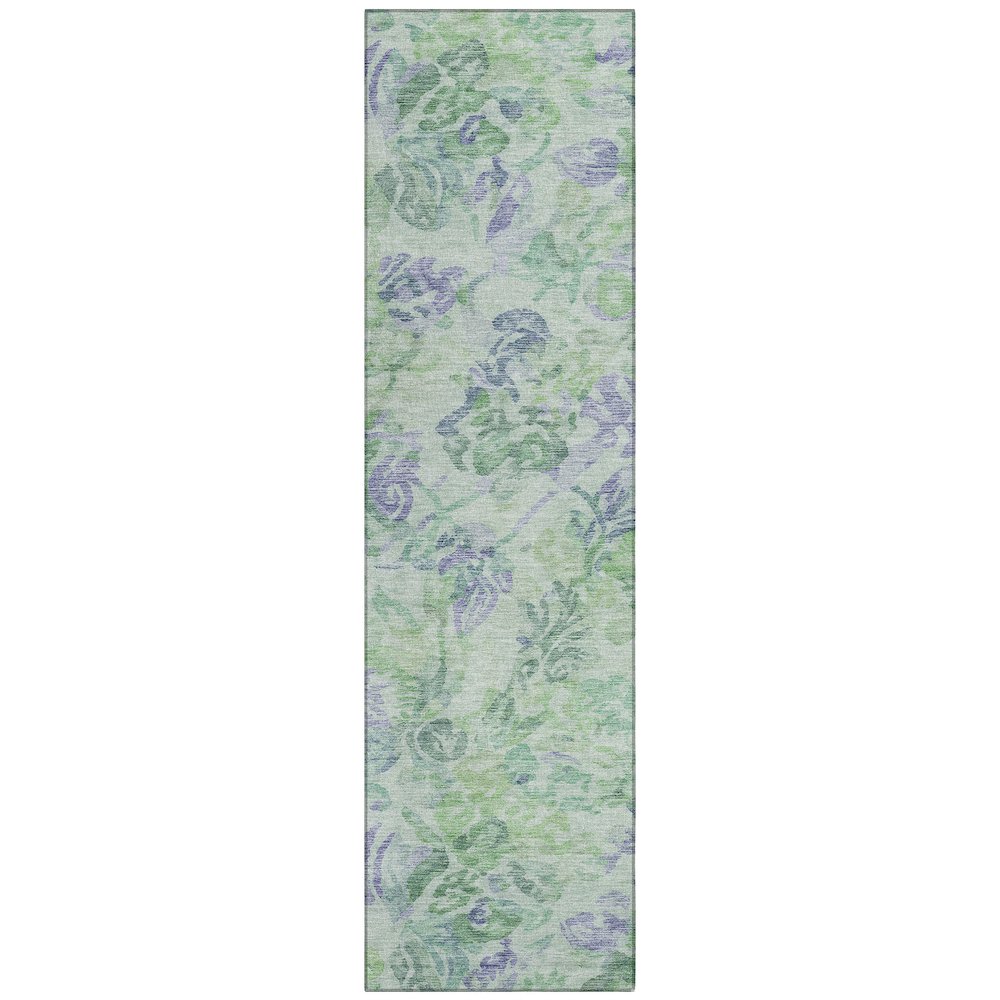 Machine Washable Indoor/Outdoor Chantille ACN2723 Green 2'3" x 7'6" Runner Rug. Picture 1
