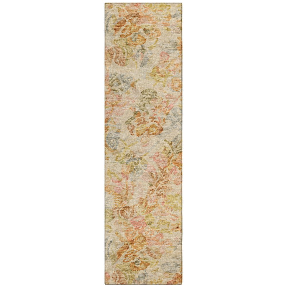 Machine Washable Indoor/Outdoor Chantille ACN2723 Orange 2'3" x 7'6" Runner Rug. Picture 1
