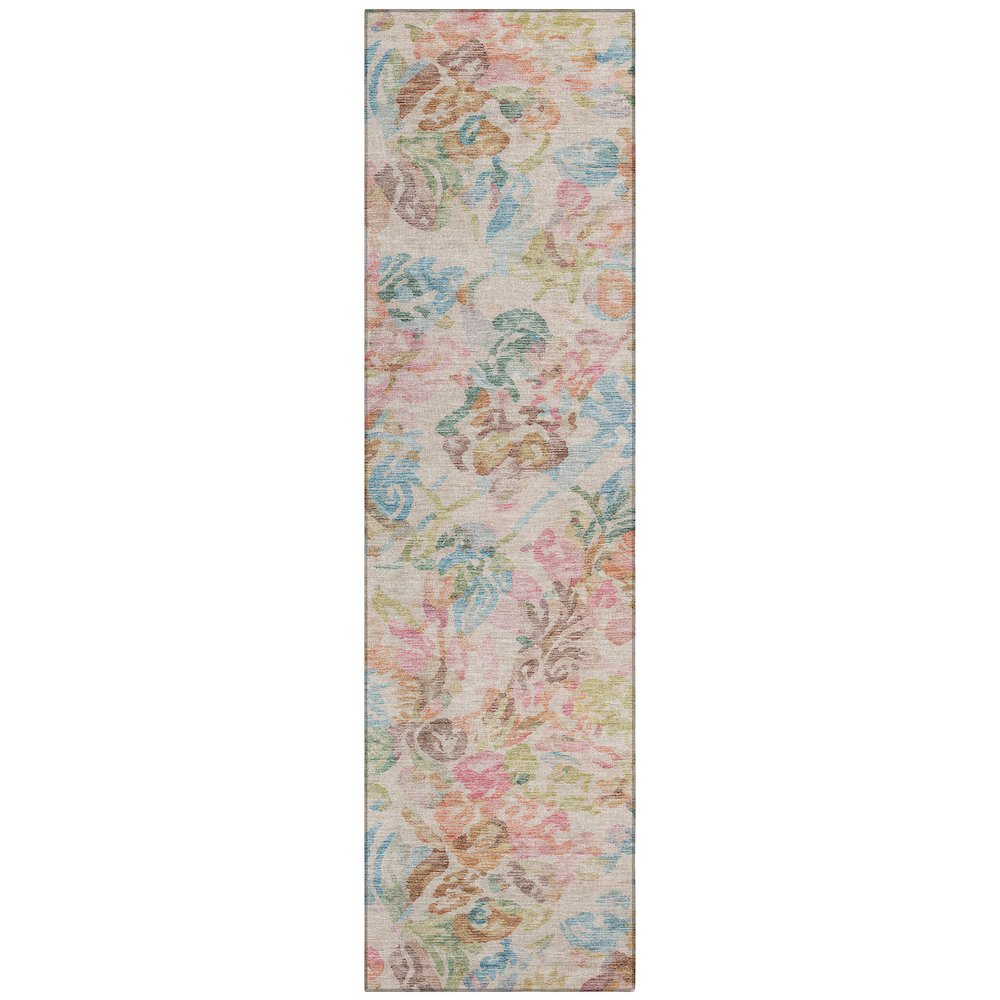 Machine Washable Indoor/Outdoor Chantille ACN2723 Pink 2'3" x 7'6" Runner Rug. Picture 1