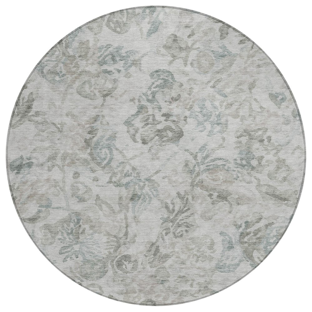 Machine Washable Indoor/Outdoor Chantille ACN2723 Brown 8' x 8' Round Rug. Picture 1