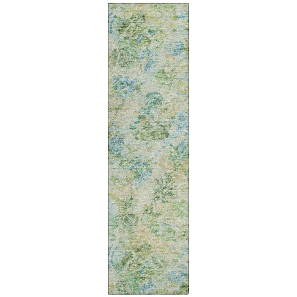 Machine Washable Indoor/Outdoor Chantille ACN2723 Gold 2'3" x 7'6" Runner Rug. Picture 1