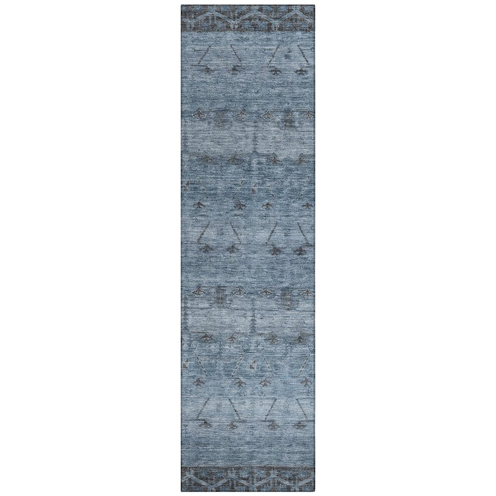 Machine Washable Indoor/Outdoor Chantille ACN2724 Blue 2'3" x 7'6" Runner Rug. Picture 1