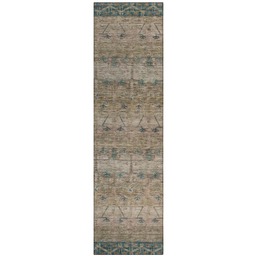Machine Washable Indoor/Outdoor Chantille ACN2724 Brown 2'3" x 7'6" Runner Rug. Picture 1