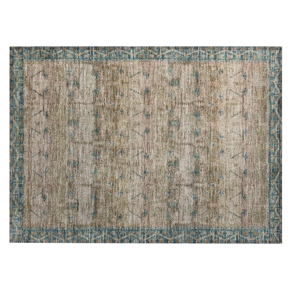 Machine Washable Indoor/Outdoor Chantille ACN2724 Brown 1'8" x 2'6" Rug. Picture 1
