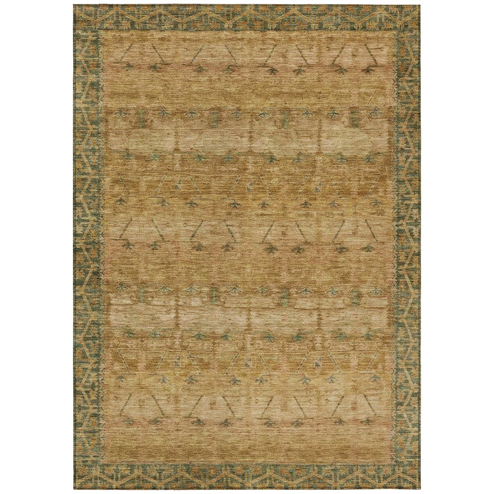 Machine Washable Indoor/Outdoor Chantille ACN2724 Orange 3' x 5' Rug. Picture 1