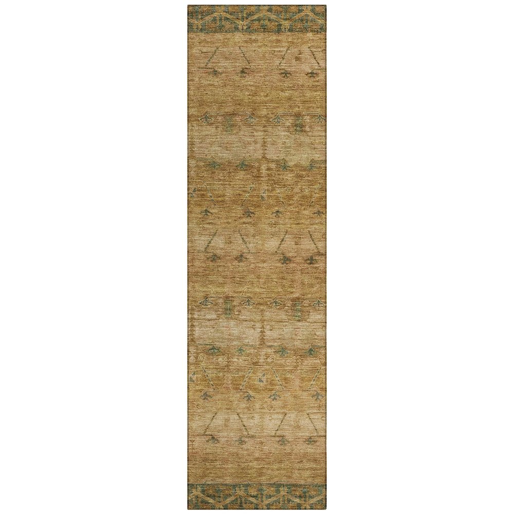 Machine Washable Indoor/Outdoor Chantille ACN2724 Orange 2'3" x 7'6" Runner Rug. Picture 1