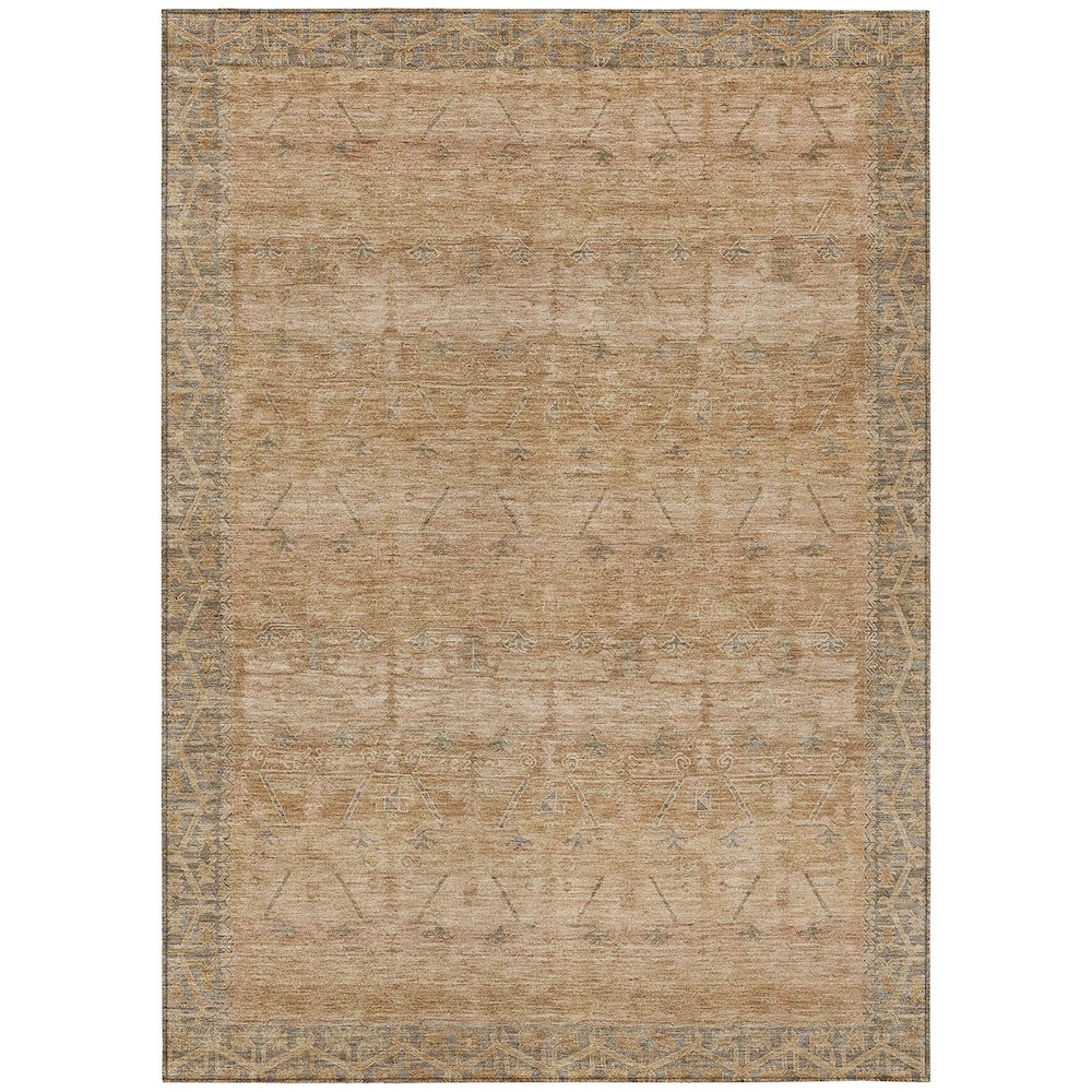 Machine Washable Indoor/Outdoor Chantille ACN2724 Orange 3' x 5' Rug. Picture 1