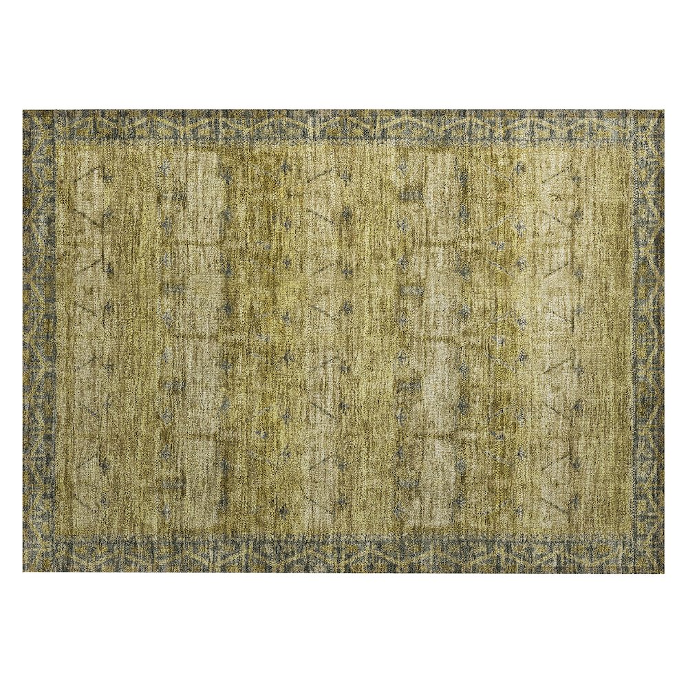 Machine Washable Indoor/Outdoor Chantille ACN2724 Gold 1'8" x 2'6" Rug. Picture 1