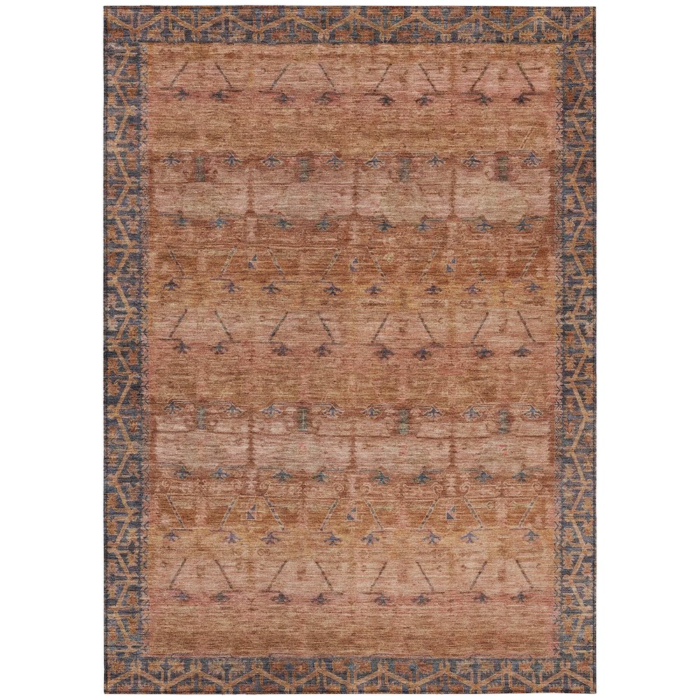 Machine Washable Indoor/Outdoor Chantille ACN2724 Orange 3' x 5' Rug. Picture 1