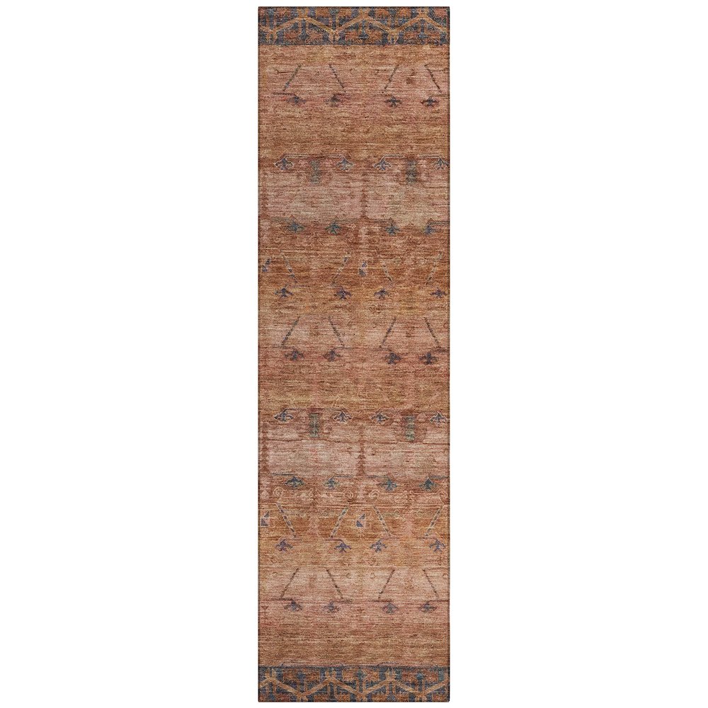 Machine Washable Indoor/Outdoor Chantille ACN2724 Orange 2'3" x 7'6" Runner Rug. Picture 1