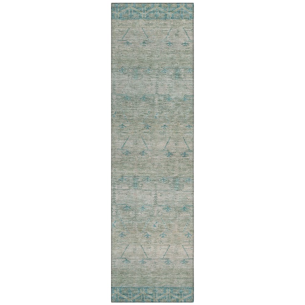 Machine Washable Indoor/Outdoor Chantille ACN2724 Teal 2'3" x 7'6" Runner Rug. Picture 1