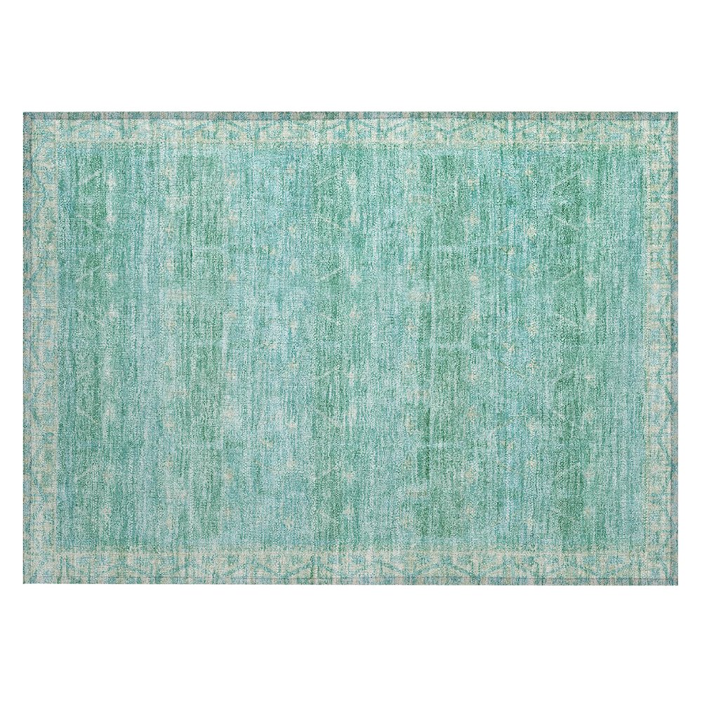 Machine Washable Indoor/Outdoor Chantille ACN2725 Green 1'8" x 2'6" Rug. Picture 1