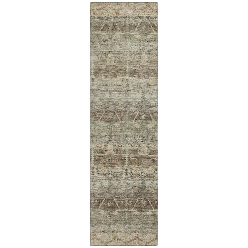 Machine Washable Indoor/Outdoor Chantille ACN2725 Brown 2'3" x 7'6" Runner Rug. Picture 1