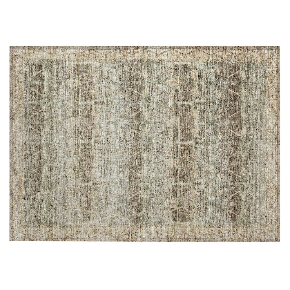Machine Washable Indoor/Outdoor Chantille ACN2725 Brown 1'8" x 2'6" Rug. Picture 1