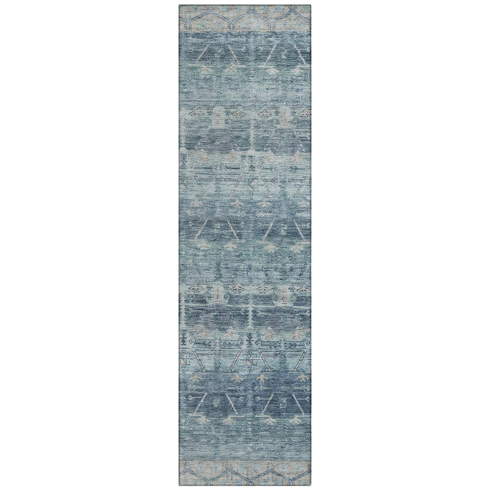 Machine Washable Indoor/Outdoor Chantille ACN2725 Blue 2'3" x 7'6" Runner Rug. Picture 1