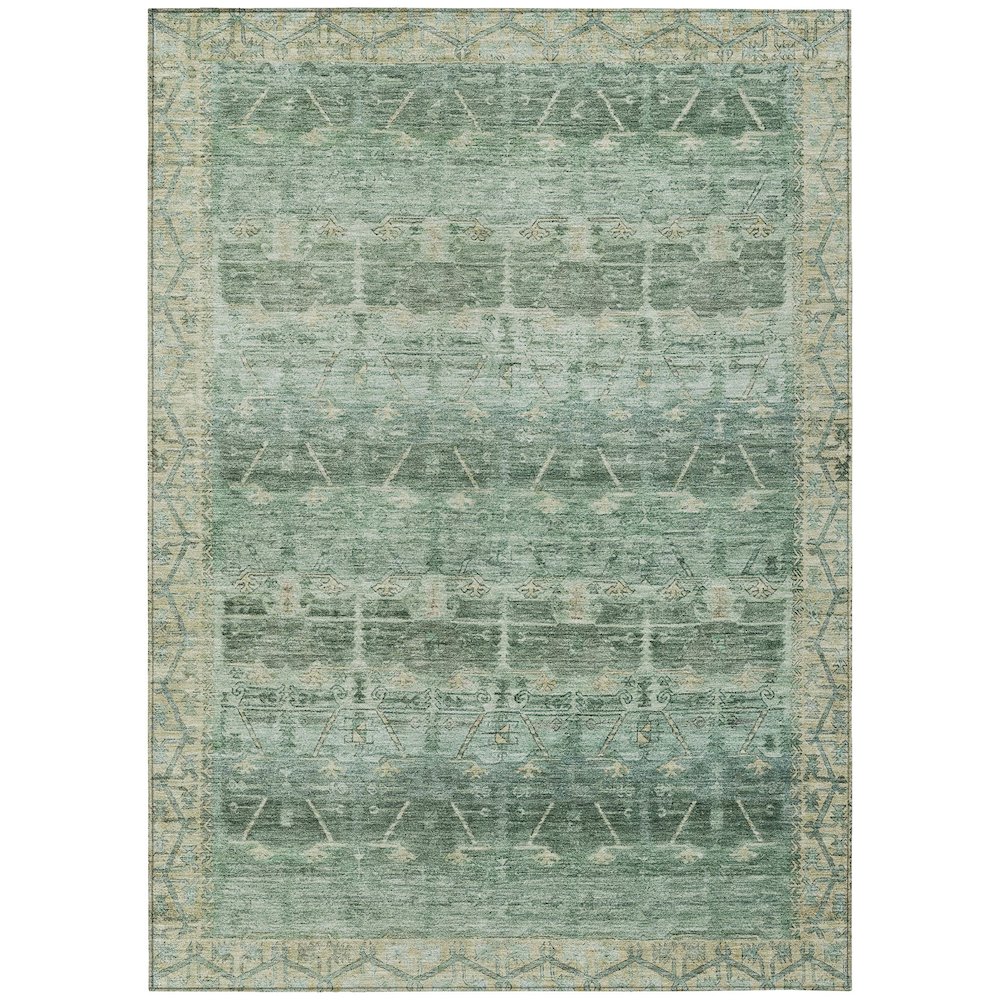 Machine Washable Indoor/Outdoor Chantille ACN2725 Green 3' x 5' Rug. Picture 1