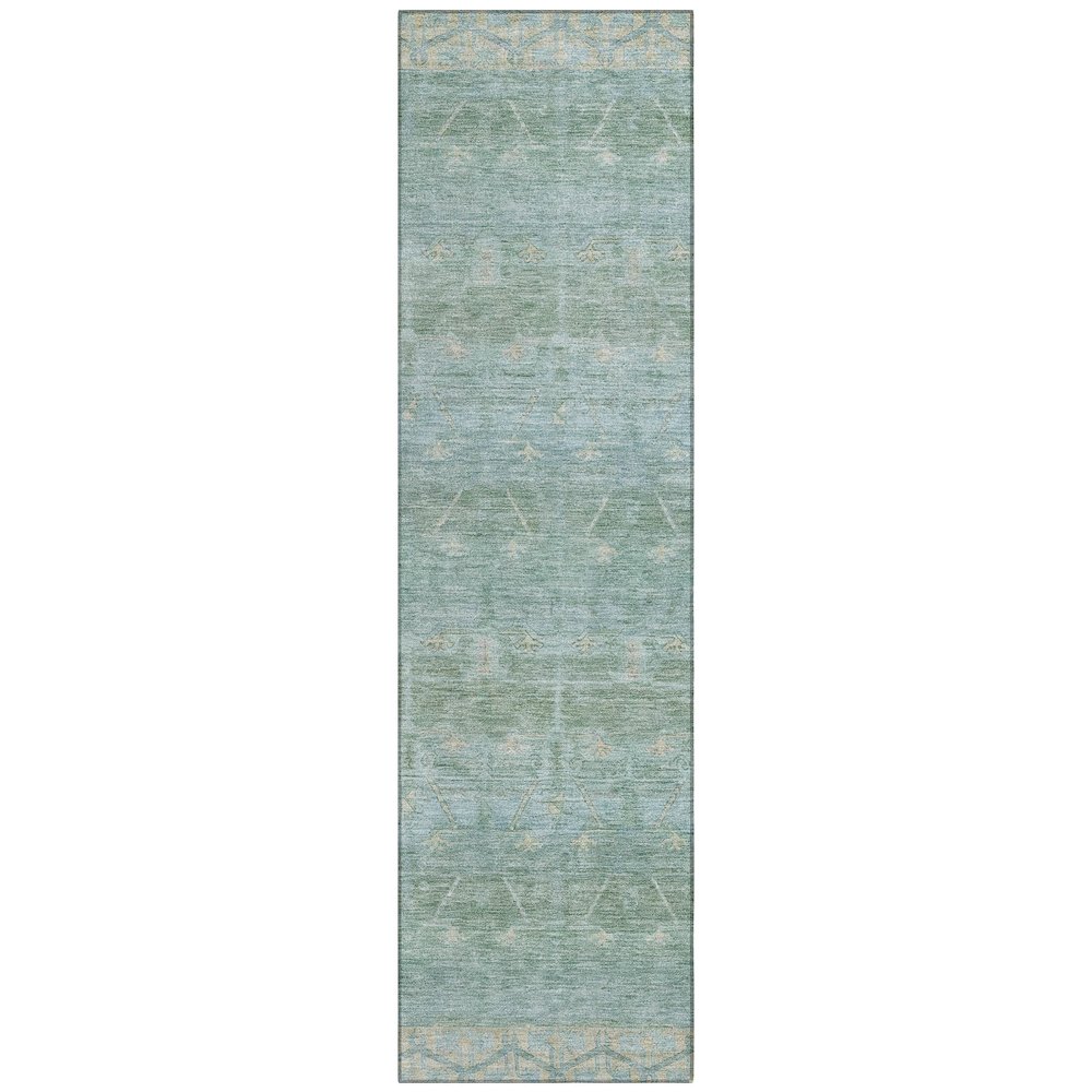 Machine Washable Indoor/Outdoor Chantille ACN2725 Green 2'3" x 7'6" Runner Rug. Picture 1