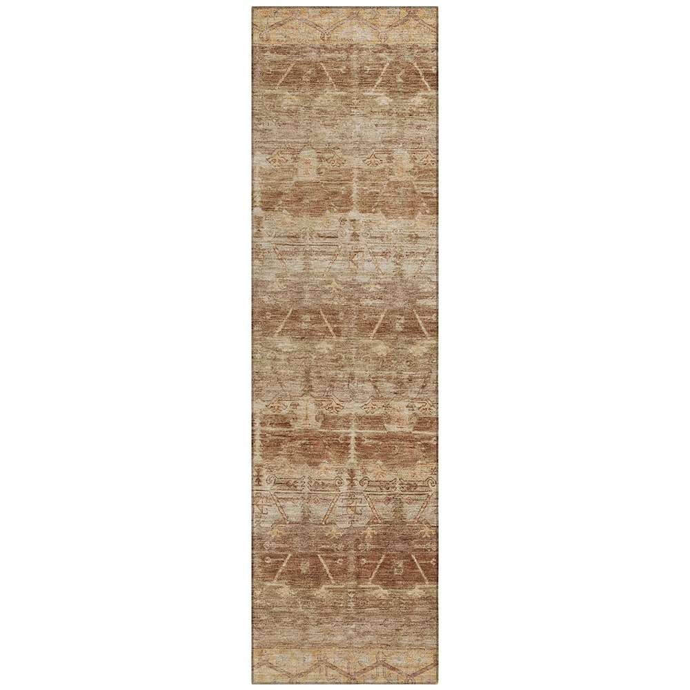 Machine Washable Indoor/Outdoor Chantille ACN2725 Orange 2'3" x 7'6" Runner Rug. Picture 1