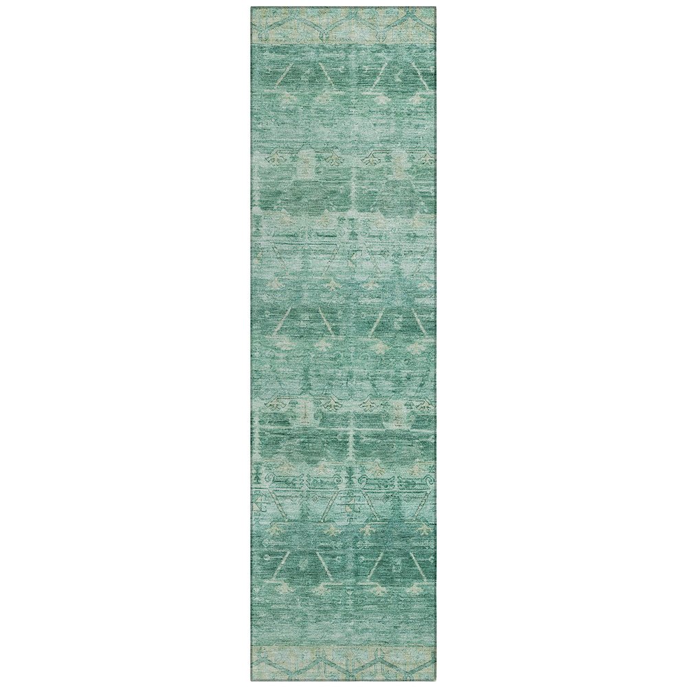 Machine Washable Indoor/Outdoor Chantille ACN2725 Teal 2'3" x 7'6" Runner Rug. Picture 1