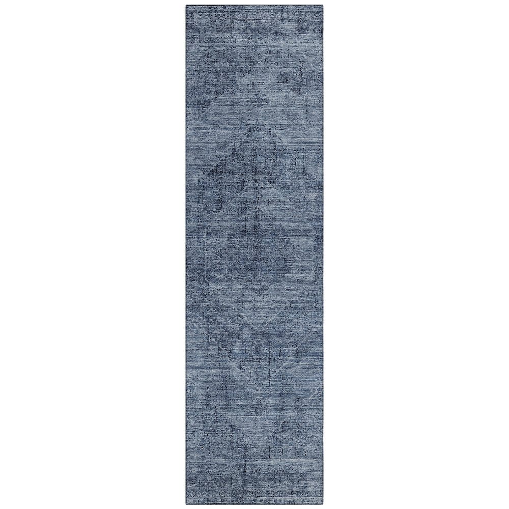 Machine Washable Indoor/Outdoor Chantille ACN2726 Blue 2'3" x 7'6" Runner Rug. Picture 1