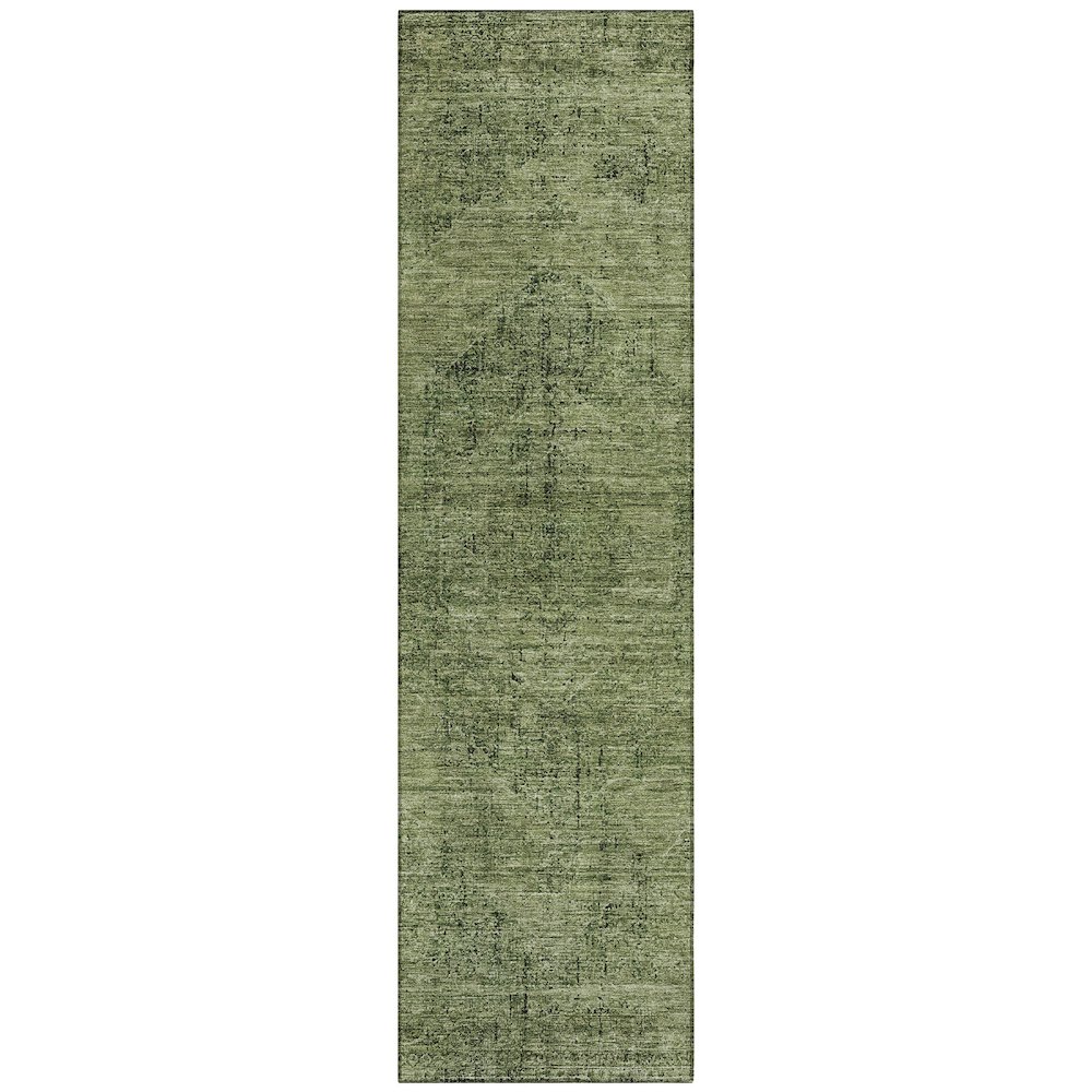 Machine Washable Indoor/Outdoor Chantille ACN2726 Green 2'3" x 7'6" Runner Rug. Picture 1