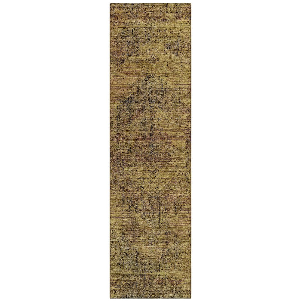 Machine Washable Indoor/Outdoor Chantille ACN2726 Orange 2'3" x 7'6" Runner Rug. Picture 1