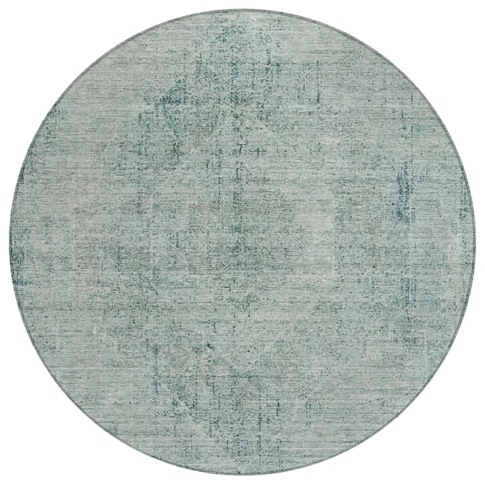 Machine Washable Indoor/Outdoor Chantille ACN2726 Blue 8' x 8' Round Rug. Picture 1