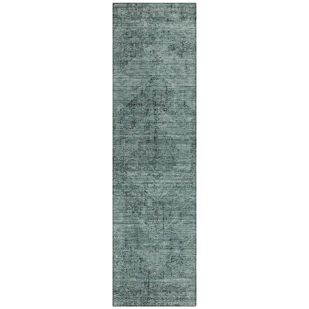 Machine Washable Indoor/Outdoor Chantille ACN2726 Teal 2'3" x 7'6" Runner Rug. Picture 1