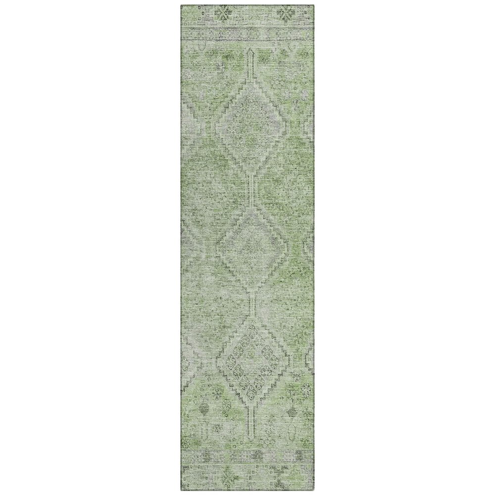 Machine Washable Indoor/Outdoor Chantille ACN2727 Green 2'3" x 7'6" Runner Rug. Picture 1