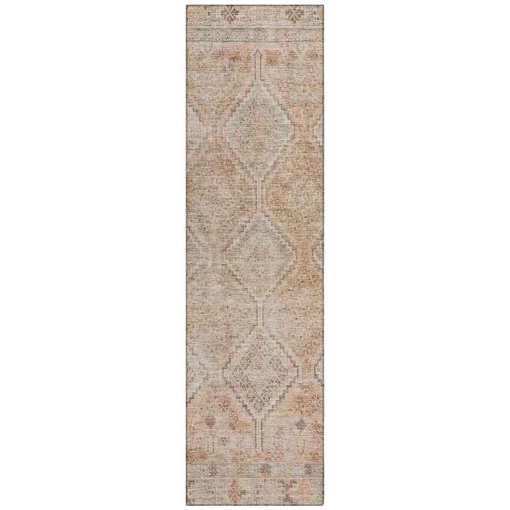 Machine Washable Indoor/Outdoor Chantille ACN2727 Orange 2'3" x 7'6" Runner Rug. Picture 1