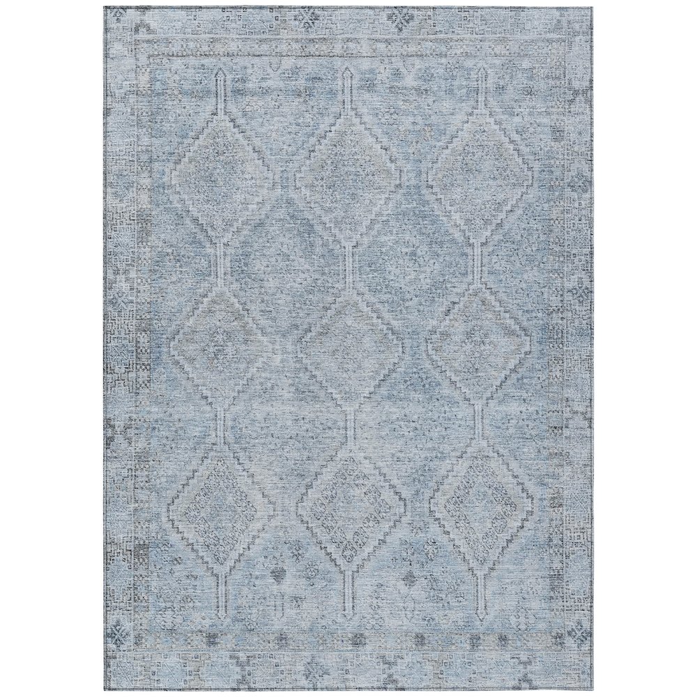 Machine Washable Indoor/Outdoor Chantille ACN2727 Blue 3' x 5' Rug. Picture 1