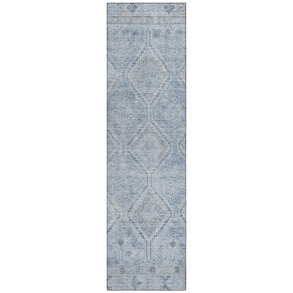 Machine Washable Indoor/Outdoor Chantille ACN2727 Blue 2'3" x 7'6" Runner Rug. Picture 1