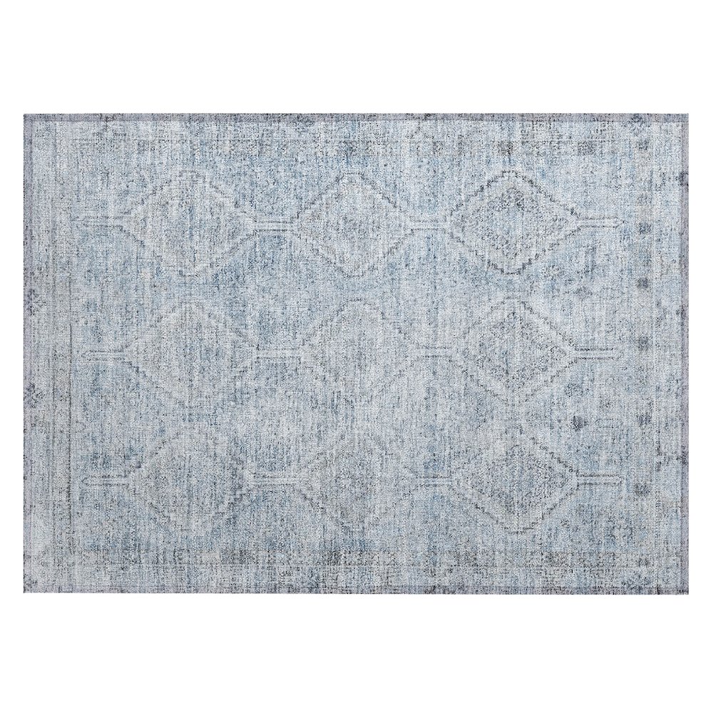 Machine Washable Indoor/Outdoor Chantille ACN2727 Blue 1'8" x 2'6" Rug. Picture 1