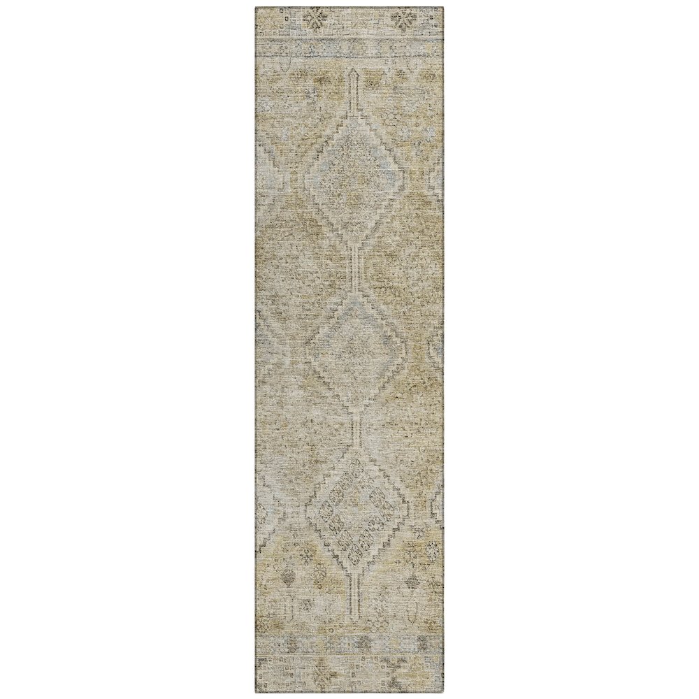 Machine Washable Indoor/Outdoor Chantille ACN2727 Gold 2'3" x 7'6" Runner Rug. Picture 1