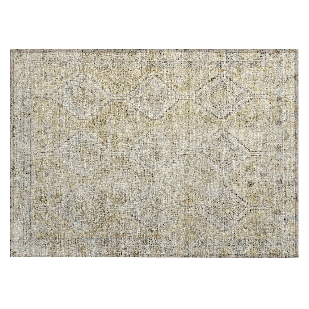 Machine Washable Indoor/Outdoor Chantille ACN2727 Gold 1'8" x 2'6" Rug. Picture 1