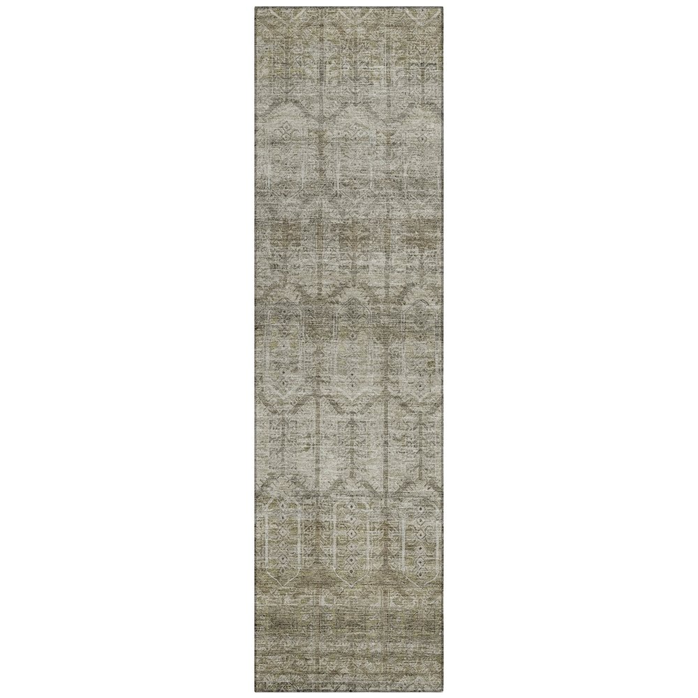 Machine Washable Indoor/Outdoor Chantille ACN2728 Brown 2'3" x 7'6" Runner Rug. Picture 1