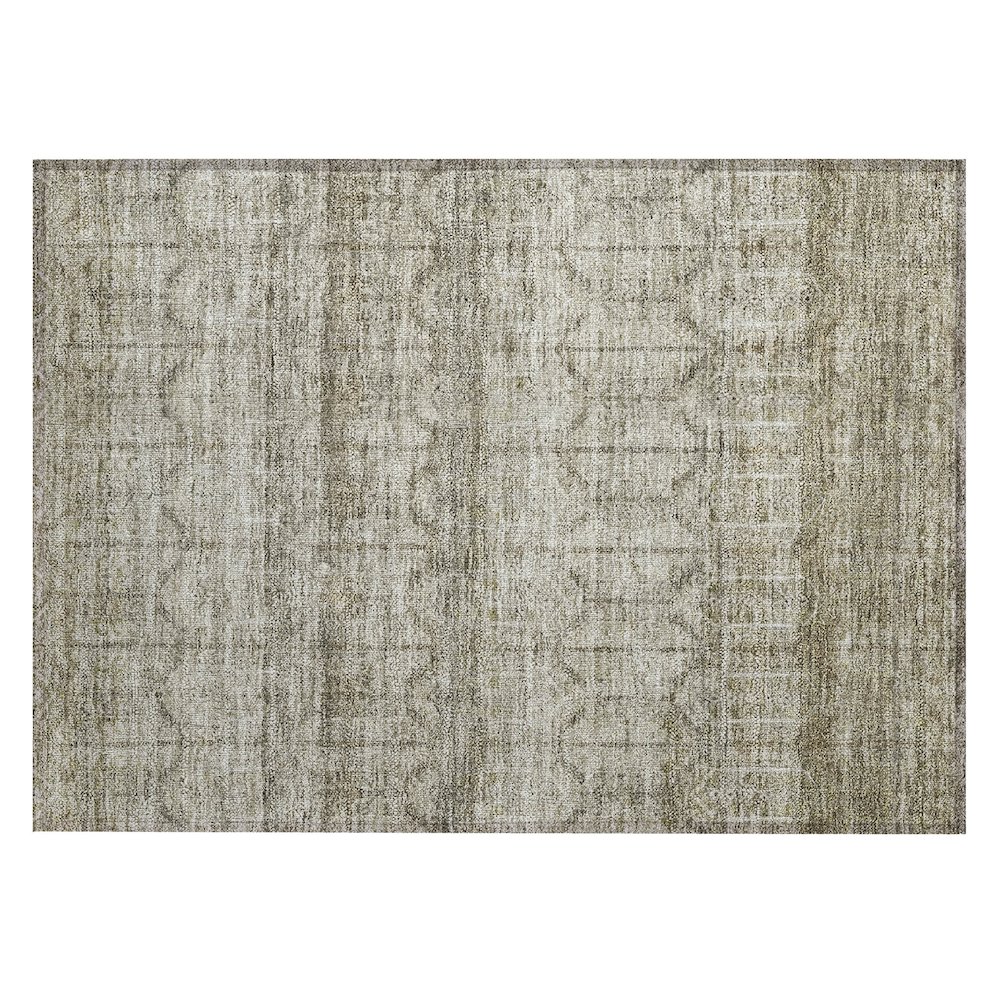 Machine Washable Indoor/Outdoor Chantille ACN2728 Brown 1'8" x 2'6" Rug. Picture 1