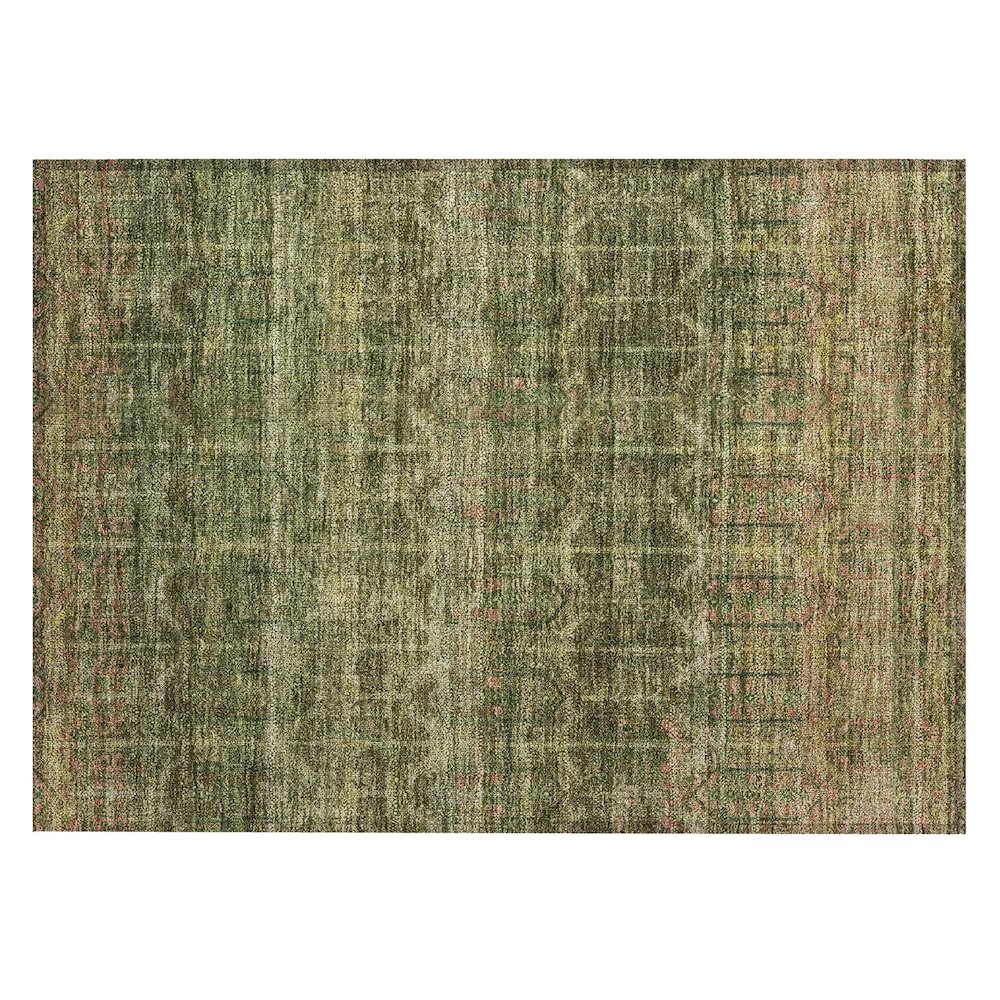 Machine Washable Indoor/Outdoor Chantille ACN2728 Green 1'8" x 2'6" Rug. Picture 1