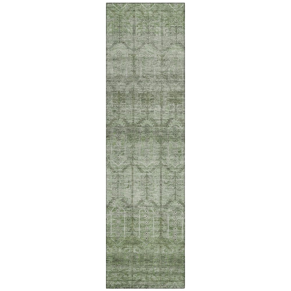 Machine Washable Indoor/Outdoor Chantille ACN2728 Green 2'3" x 7'6" Runner Rug. Picture 1