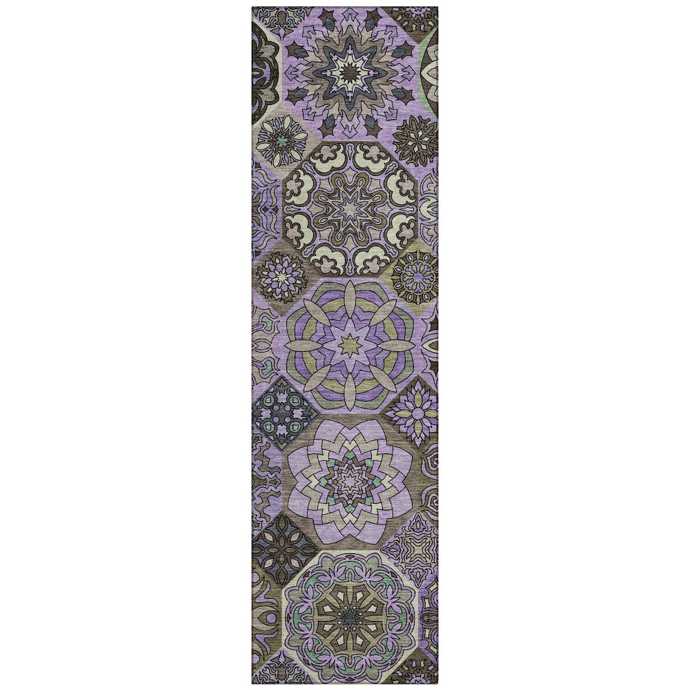 Machine Washable Indoor/Outdoor Chantille ACN2729 Purple 2'3" x 7'6" Runner Rug. Picture 1