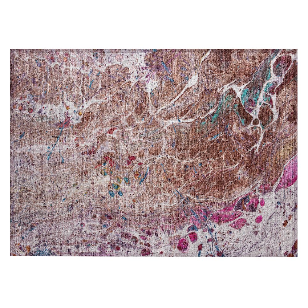 Machine Washable Indoor/Outdoor Chantille ACN2730 Orange 1'8" x 2'6" Rug. Picture 1