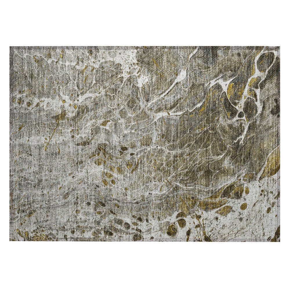Machine Washable Indoor/Outdoor Chantille ACN2730 Gray 1'8" x 2'6" Rug. Picture 1